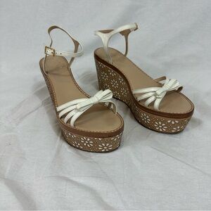 kate spade perforated flower wedges